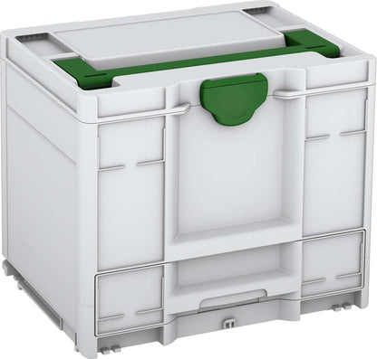 Systainer³ Combi M 337, Light Grey with Emerald Green lid handle and Emerald Green catches