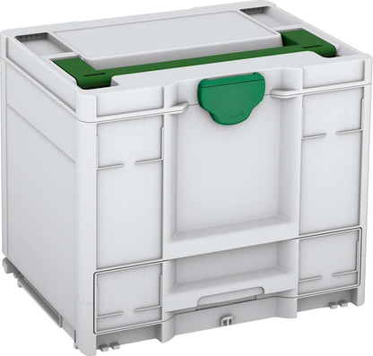 Systainer³ Combi M 337, Light Grey with Emerald Green lid handle and Signal Green catches