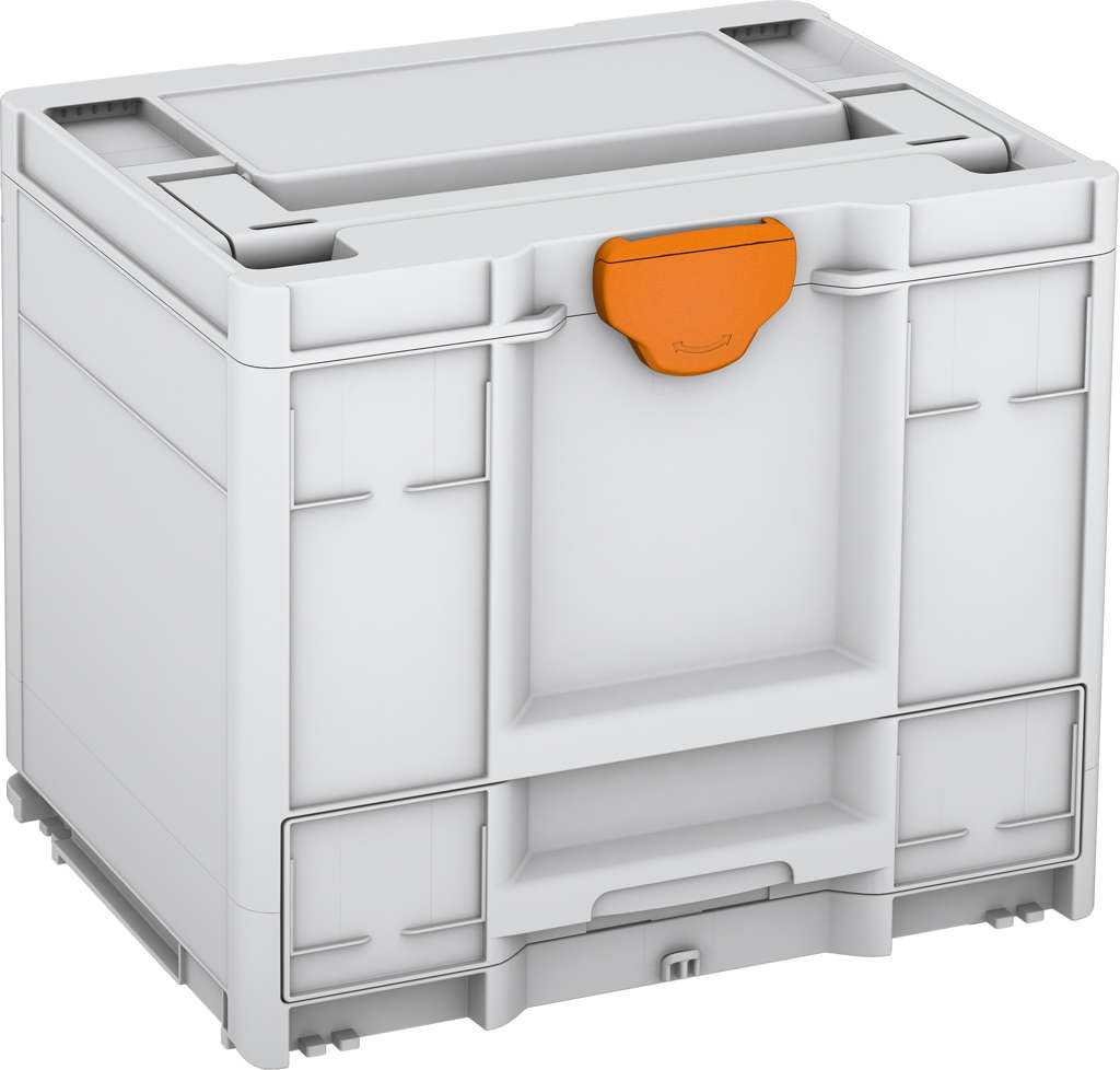 Systainer³ Combi M 337, Light Grey with Deep Orange catches