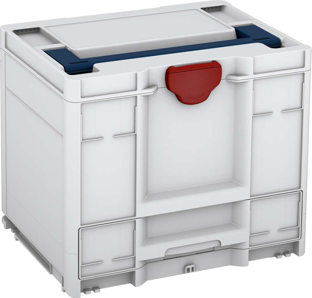 Systainer³ Combi M 337, Light Grey with Sapphire Blue lid handle and Carmine Red catches
