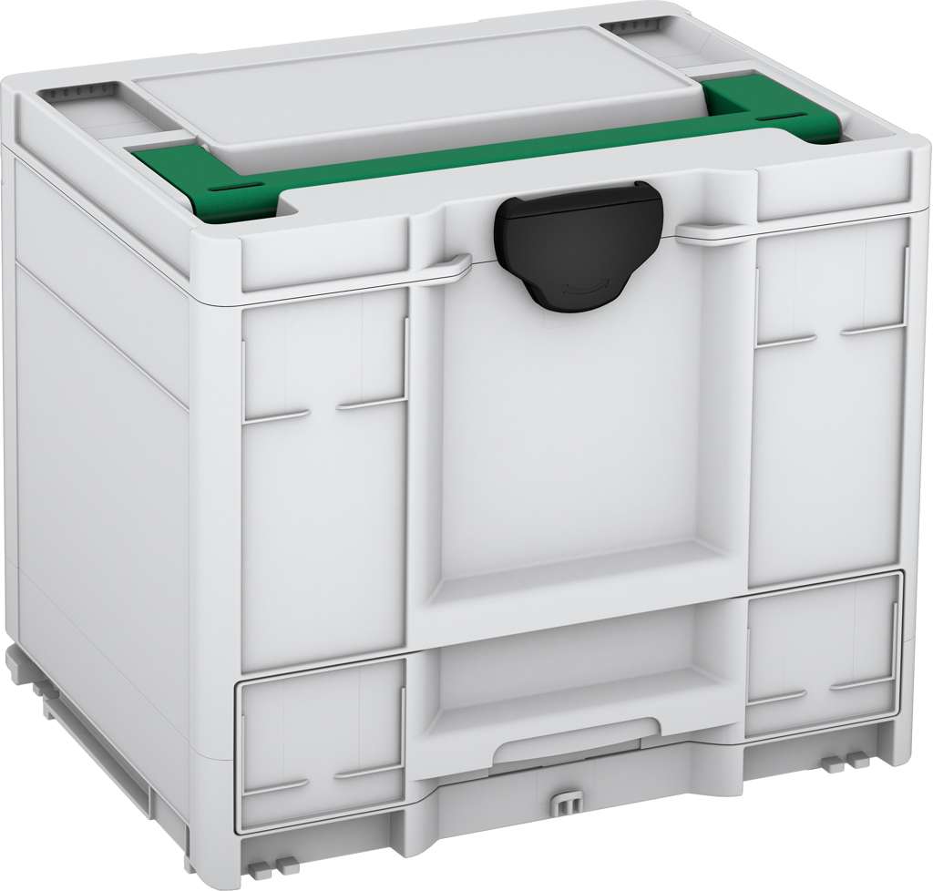 Systainer³ Combi M 337, Light Grey with Signal Green lid handle and Black catches
