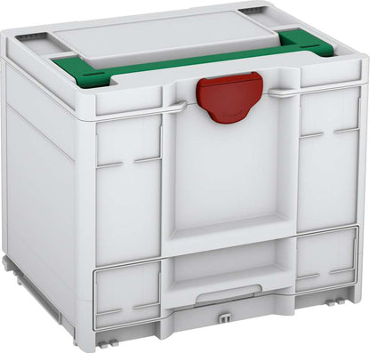 Systainer³ Combi M 337, Light Grey with Signal Green lid handle and Carmine Red catches