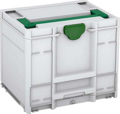 Systainer³ Combi M 337, Light Grey with Signal Green lid handle and Emerald Green catches