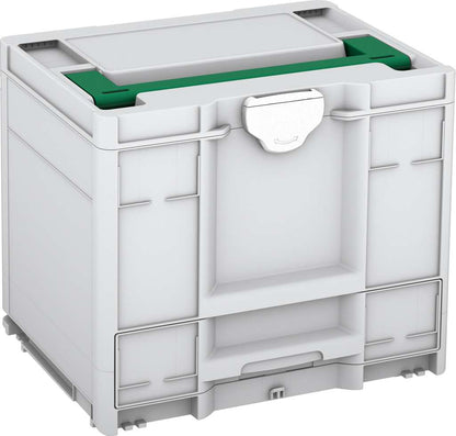 Systainer³ Combi M 337, Light Grey with Signal Green lid handle and White catches