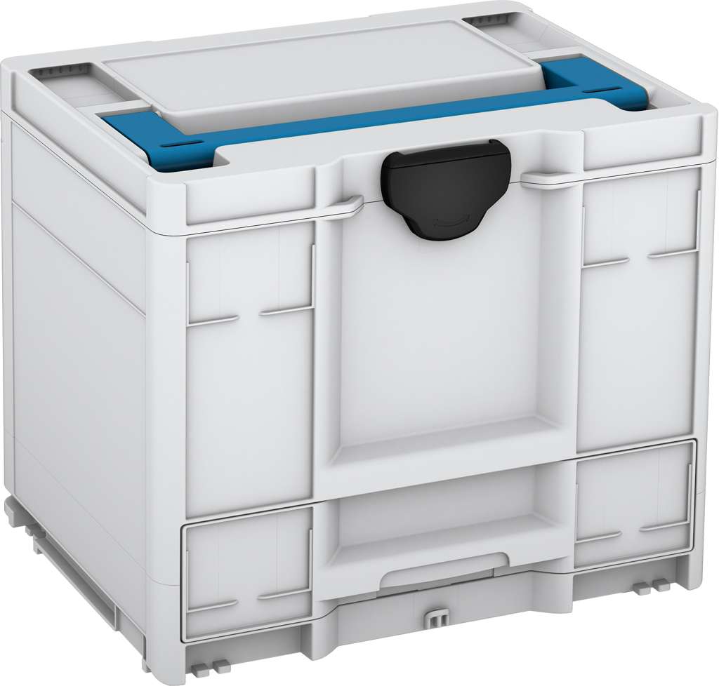 Systainer³ Combi M 337, Light Grey with Sky Blue lid handle and Black catches