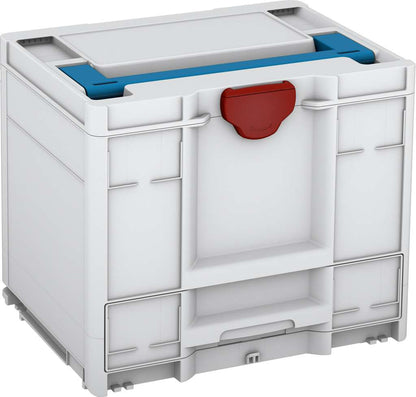 Systainer³ Combi M 337, Light Grey with Sky Blue lid handle and Carmine Red catches