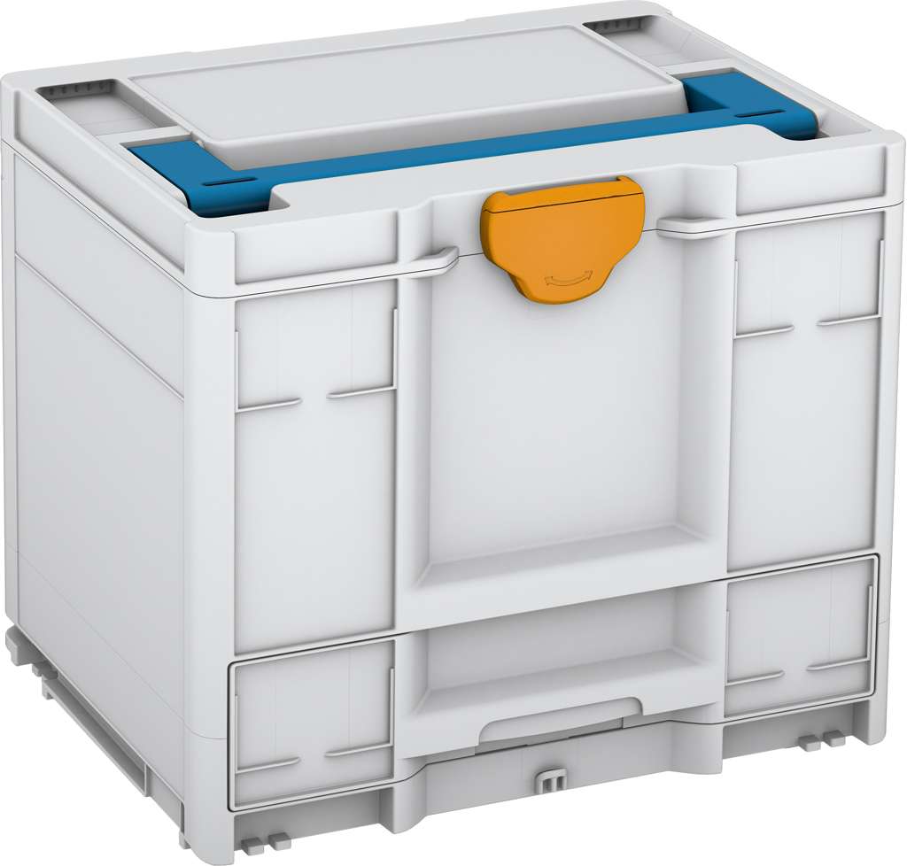 Systainer³ Combi M 337, Light Grey with Sky Blue lid handle and Daffodil Yellow catches