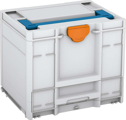 Systainer³ Combi M 337, Light Grey with Sky Blue lid handle and Deep Orange catches