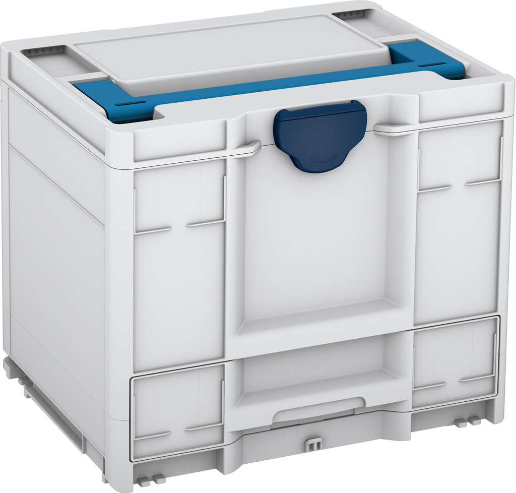 Systainer³ Combi M 337, Light Grey with Sky Blue lid handle and Sapphire Blue catches