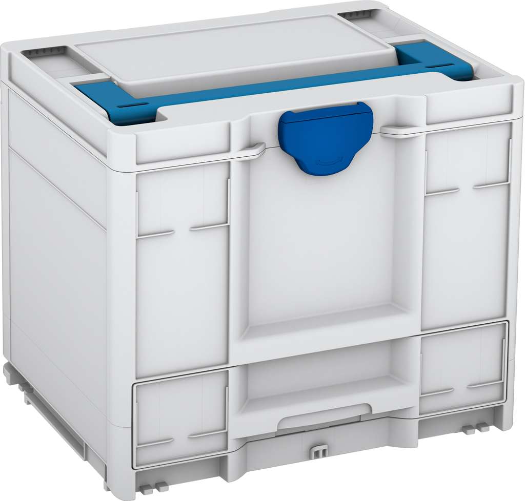 Systainer³ Combi M 337, Light Grey with Sky Blue lid handle and Signal Blue catches