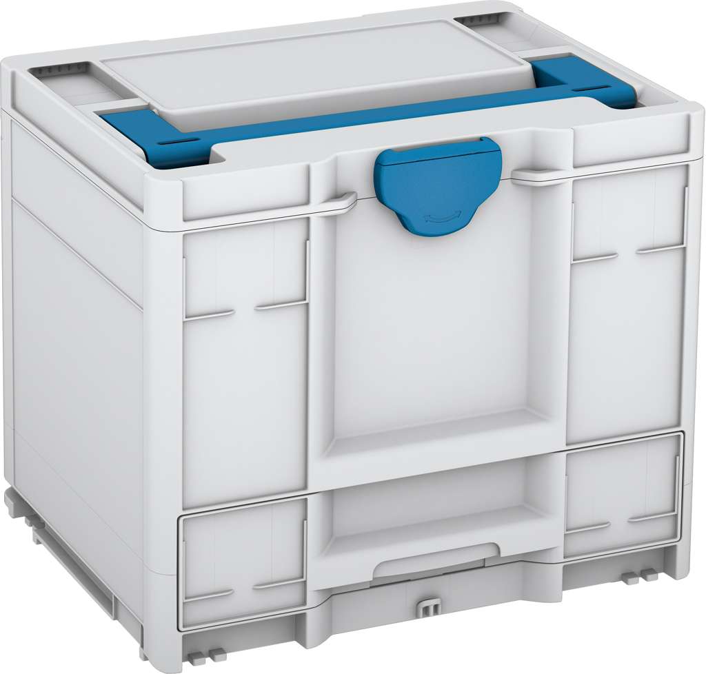 Systainer³ Combi M 337, Light Grey with Sky Blue lid handle and Sky Blue catches
