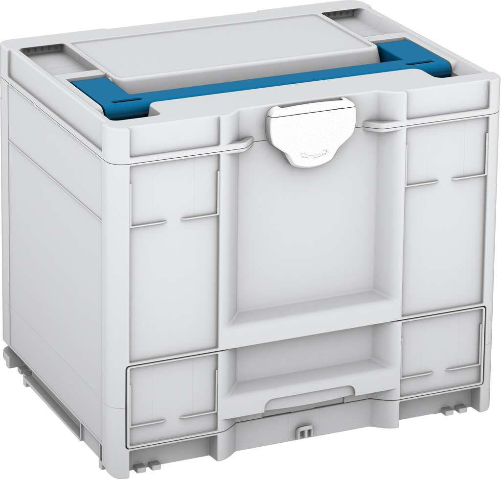 Systainer³ Combi M 337, Light Grey with Sky Blue lid handle and White catches
