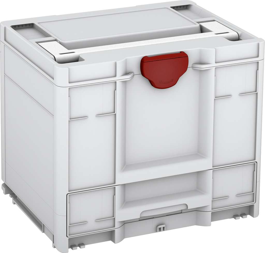 Systainer³ Combi M 337, Light Grey with White lid handle and Carmine Red catches