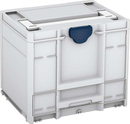 Systainer³ Combi M 337, Light Grey with White lid handle and Sapphire Blue catches