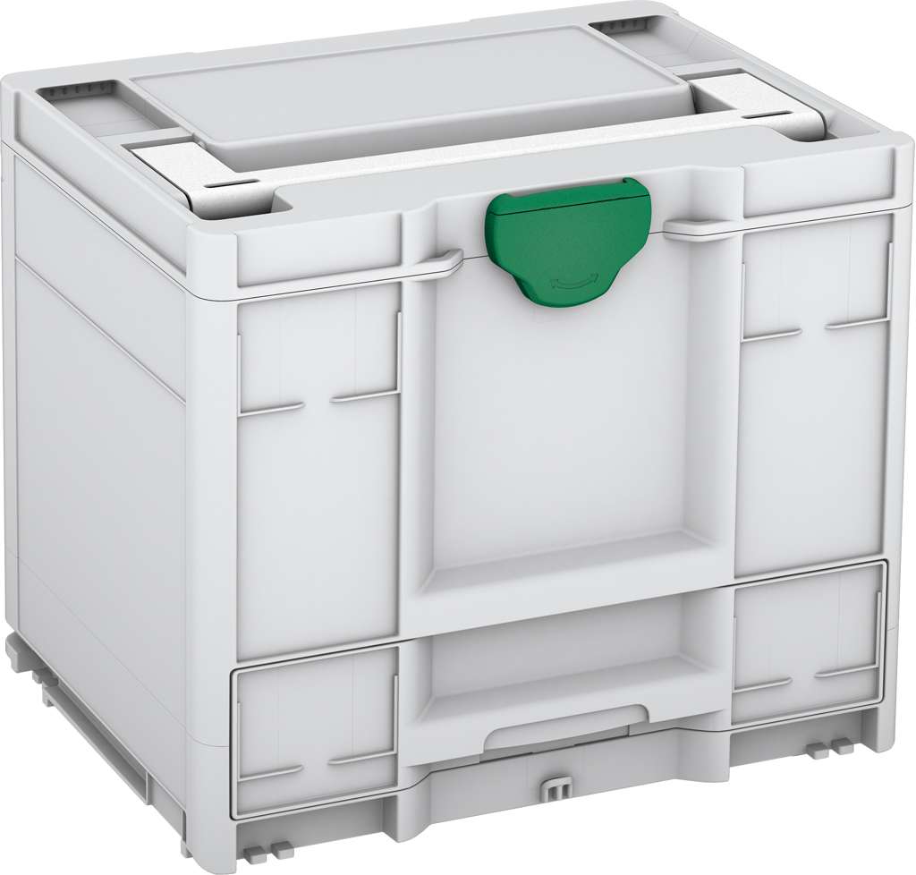 Systainer³ Combi M 337, Light Grey with White lid handle and Signal Green catches