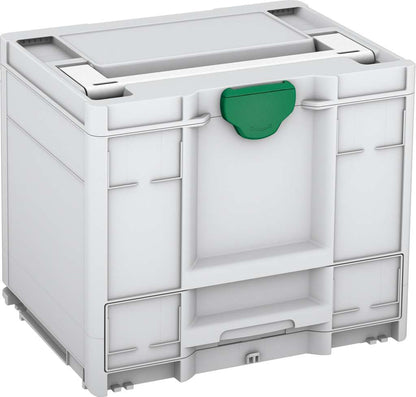 Systainer³ Combi M 337, Light Grey with White lid handle and Signal Green catches