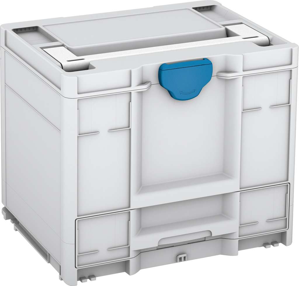 Systainer³ Combi M 337, Light Grey with White lid handle and Sky Blue catches