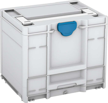 Systainer³ Combi M 337, Light Grey with White lid handle and Sky Blue catches