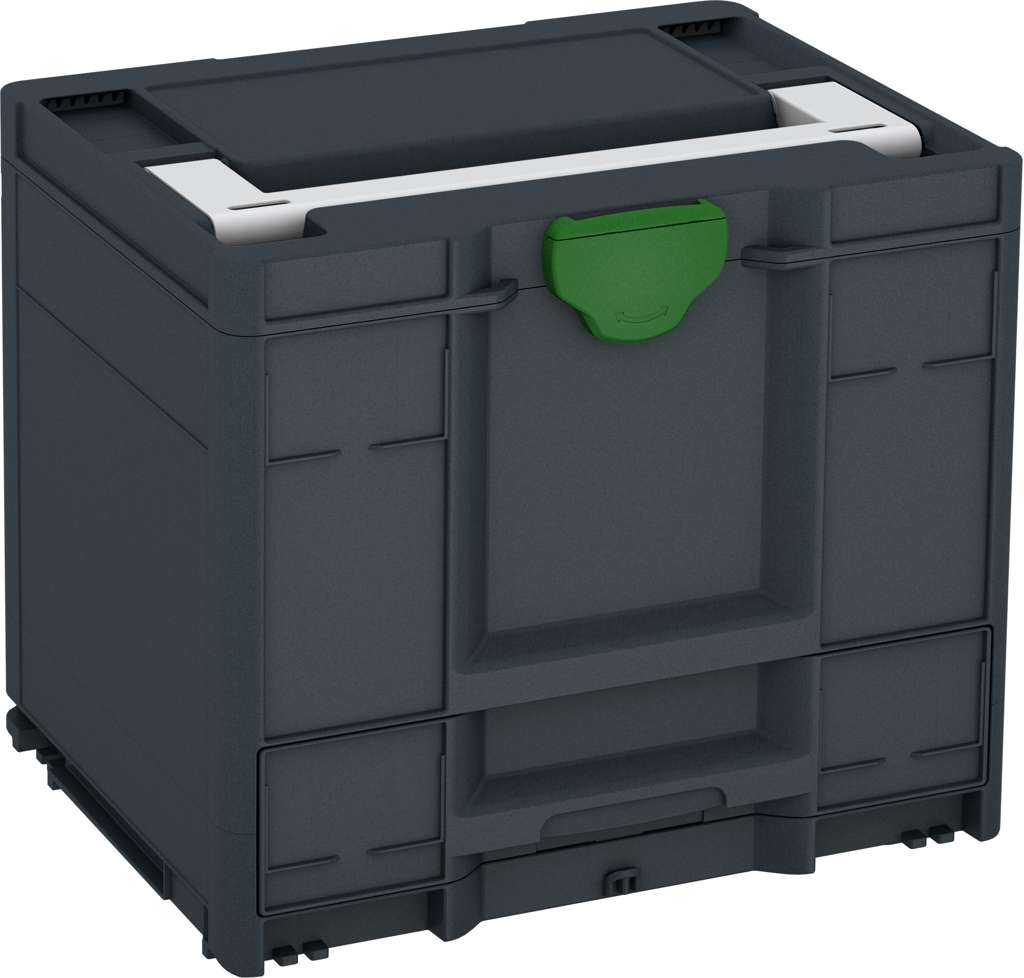 Systainer³ Combi M 337, Anthracite with Light Grey lid handle and Emerald Green catches