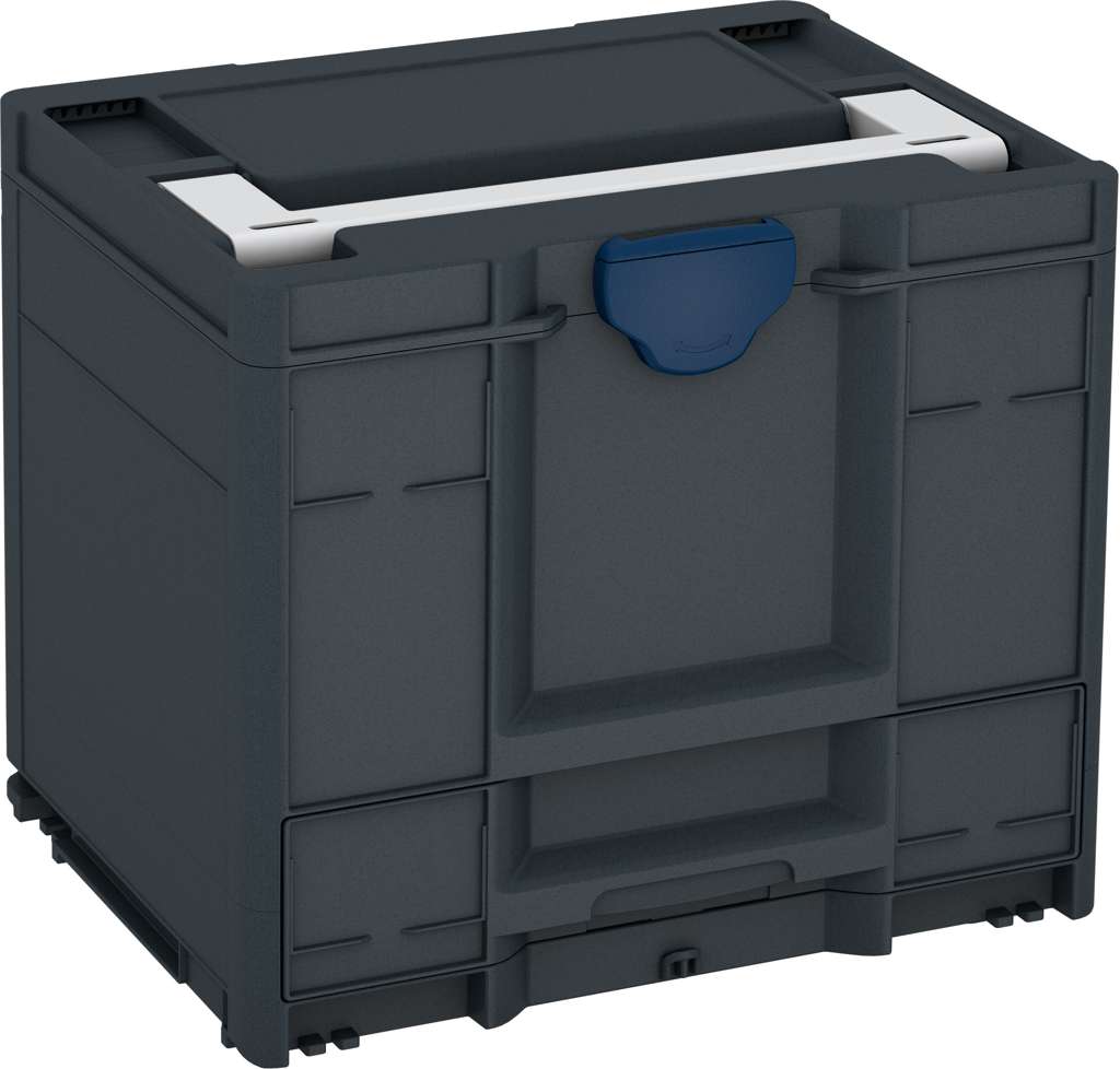 Systainer³ Combi M 337, Anthracite with Light Grey lid handle and Sapphire Blue catches