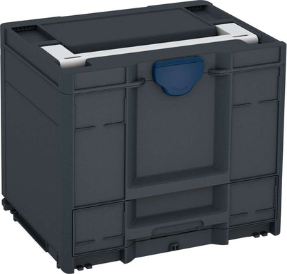 Systainer³ Combi M 337, Anthracite with Light Grey lid handle and Sapphire Blue catches