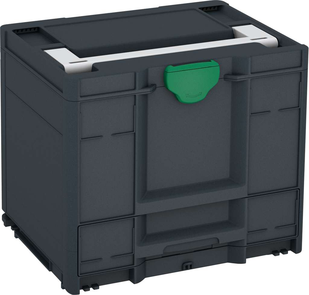 Systainer³ Combi M 337, Anthracite with Light Grey lid handle and Signal Green catches