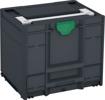 Systainer³ Combi M 337, Anthracite with Light Grey lid handle and Signal Green catches