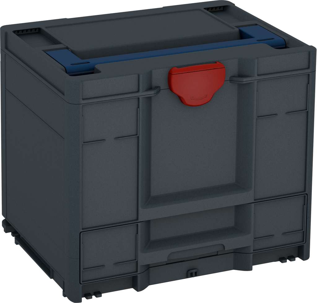 Systainer³ Combi M 337, Anthracite with Sapphire Blue lid handle and Carmine Red catches