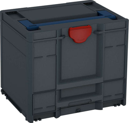 Systainer³ Combi M 337, Anthracite with Sapphire Blue lid handle and Carmine Red catches
