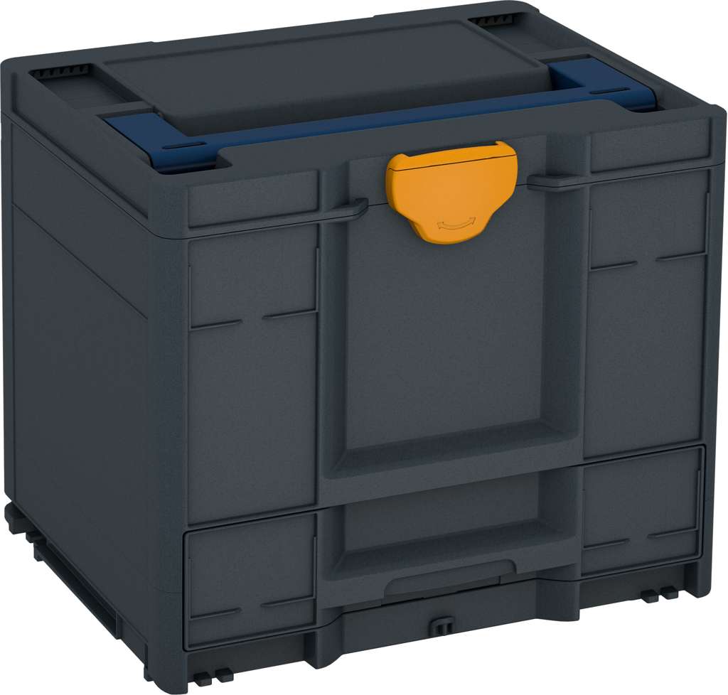 Systainer³ Combi M 337, Anthracite with Sapphire Blue lid handle and Daffodil Yellow catches
