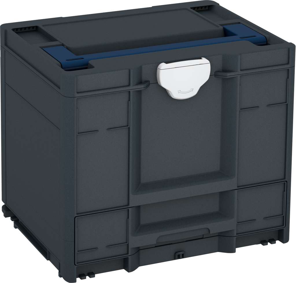 Systainer³ Combi M 337, Anthracite with Sapphire Blue lid handle and Light Grey catches
