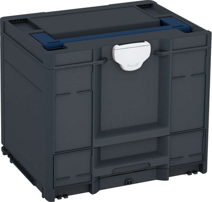 Systainer³ Combi M 337, Anthracite with Sapphire Blue lid handle and Light Grey catches