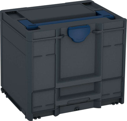 Systainer³ Combi M 337, Anthracite with Sapphire Blue lid handle and Sapphire Blue catches