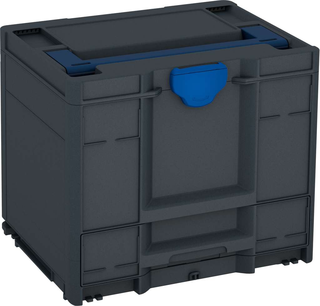 Systainer³ Combi M 337, Anthracite with Sapphire Blue lid handle and Signal Blue catches