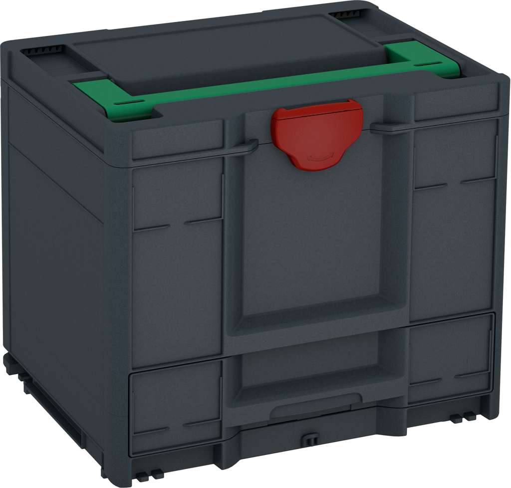 Systainer³ Combi M 337, Anthracite with Signal Green lid handle and Carmine Red catches