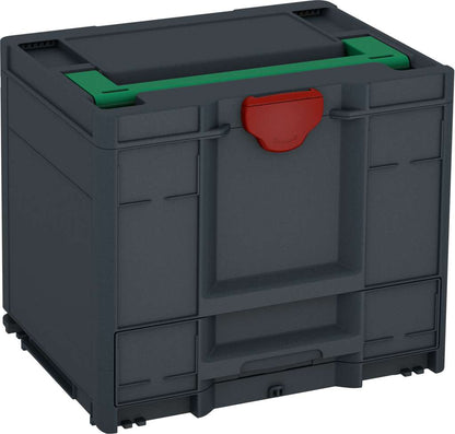 Systainer³ Combi M 337, Anthracite with Signal Green lid handle and Carmine Red catches