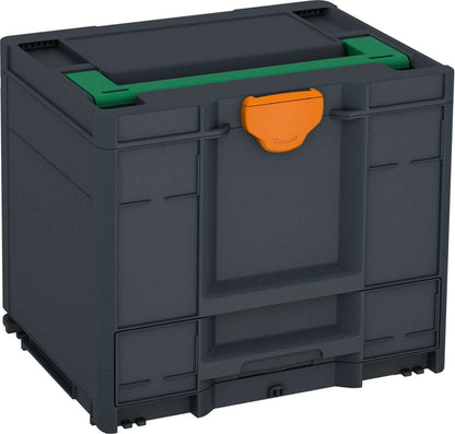 Systainer³ Combi M 337, Anthracite with Signal Green lid handle and Deep Orange catches