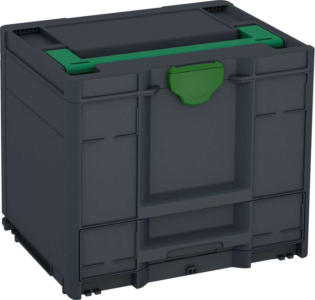 Systainer³ Combi M 337, Anthracite with Signal Green lid handle and Emerald Green catches