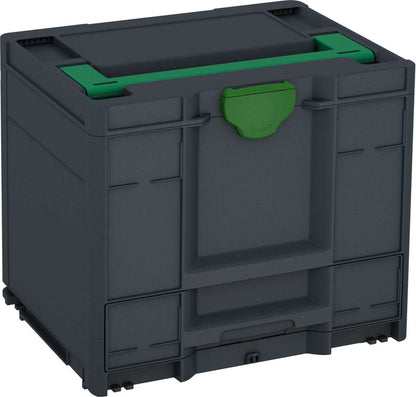 Systainer³ Combi M 337, Anthracite with Signal Green lid handle and Emerald Green catches