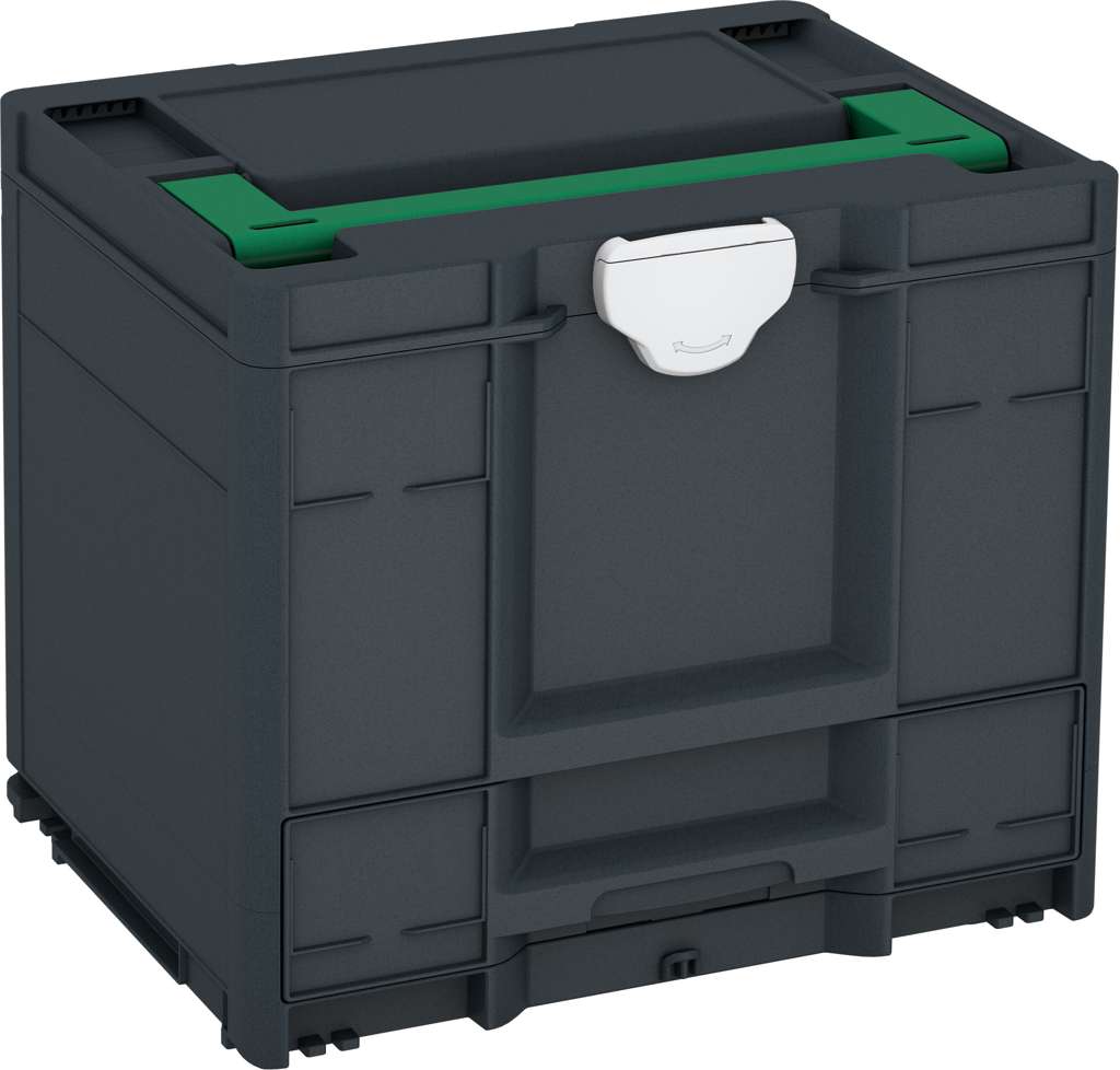 Systainer³ Combi M 337, Anthracite with Signal Green lid handle and Light Grey catches
