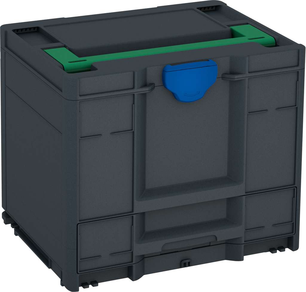 Systainer³ Combi M 337, Anthracite with Signal Green lid handle and Signal Blue catches