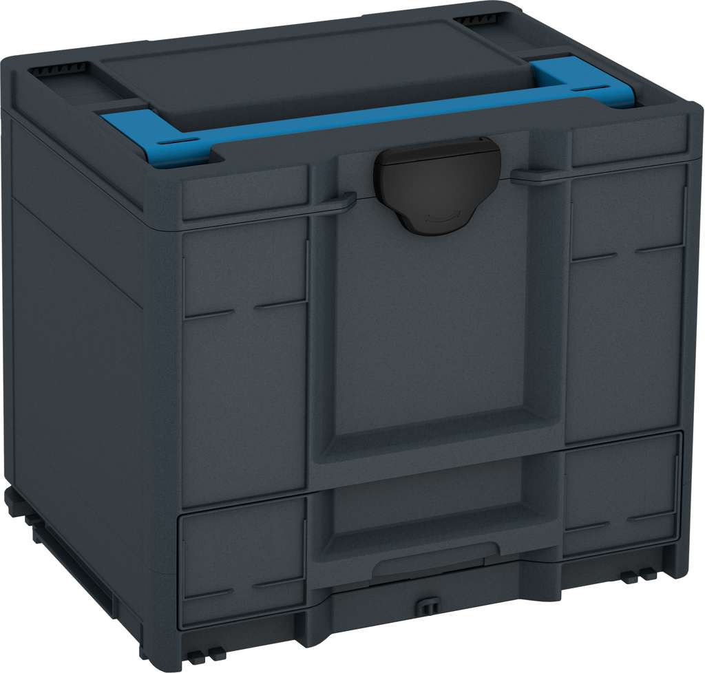 Systainer³ Combi M 337, Anthracite with Sky Blue lid handle and Black catches