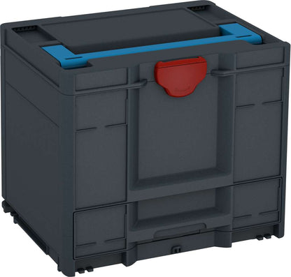 Systainer³ Combi M 337, Anthracite with Sky Blue lid handle and Carmine Red catches