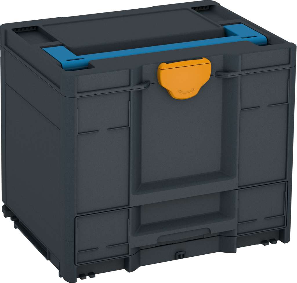 Systainer³ Combi M 337, Anthracite with Sky Blue lid handle and Daffodil Yellow catches