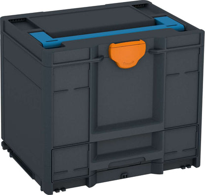 Systainer³ Combi M 337, Anthracite with Sky Blue lid handle and Deep Orange catches
