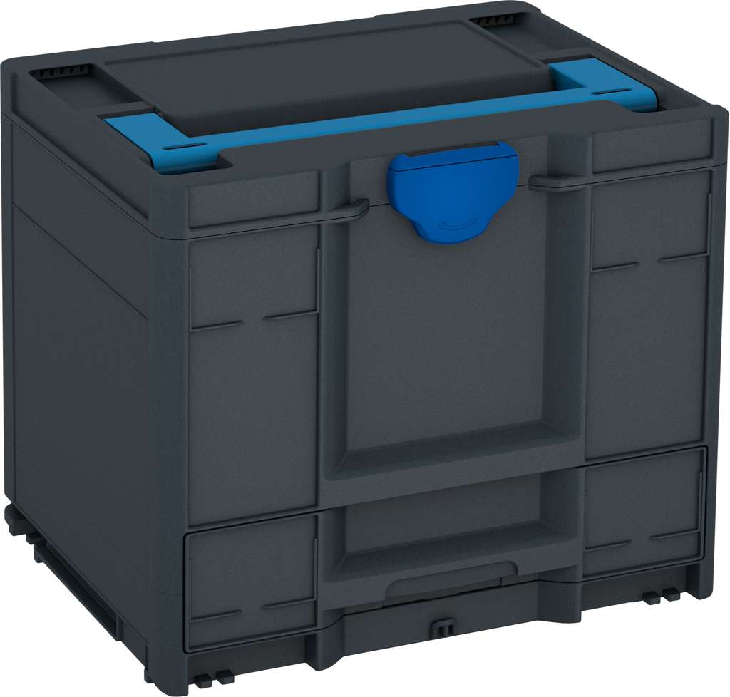 Systainer³ Combi M 337, Anthracite with Sky Blue lid handle and Signal Blue catches