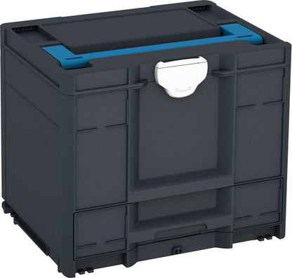 Systainer³ Combi M 337, Anthracite with Sky Blue lid handle and White catches
