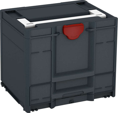 Systainer³ Combi M 337, Anthracite with White lid handle and Carmine Red catches