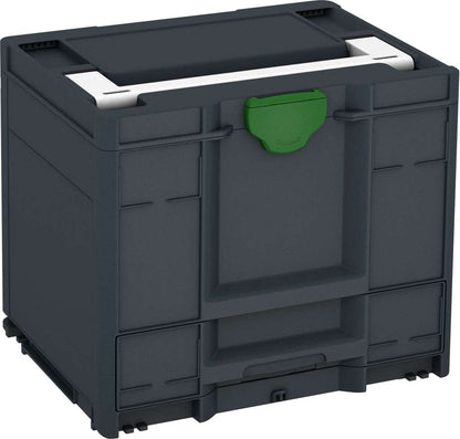 Systainer³ Combi M 337, Anthracite with White lid handle and Emerald Green catches