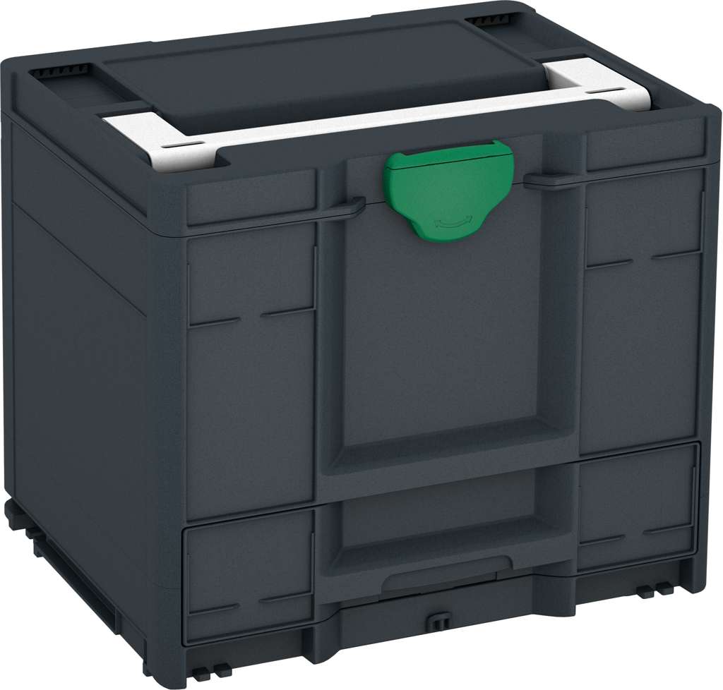Systainer³ Combi M 337, Anthracite with White lid handle and Signal Green catches